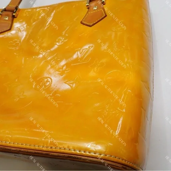 Louis Vuitton Monogram Vernis Yellow Houston Tote COA - Picture 9 of 16